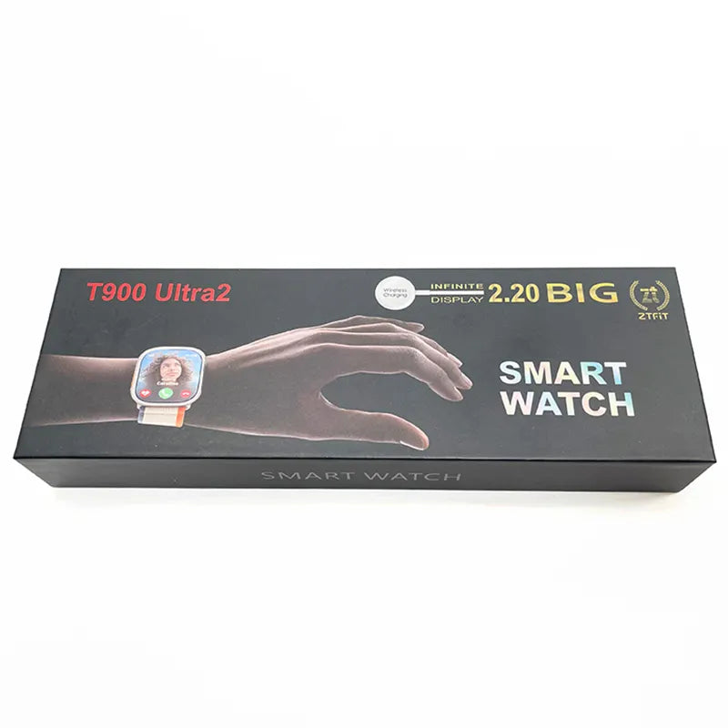 Upgraded Model T900 Ultra2 Smart Watch with Charger Box Pack | Mix Random Color
