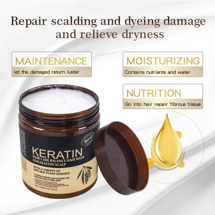 Pack of 2 Keratin & Collagen Hair Mask Deal – Deep Repair & Smooth Hair Treatment