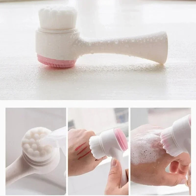3d double sided silicone face cleanser