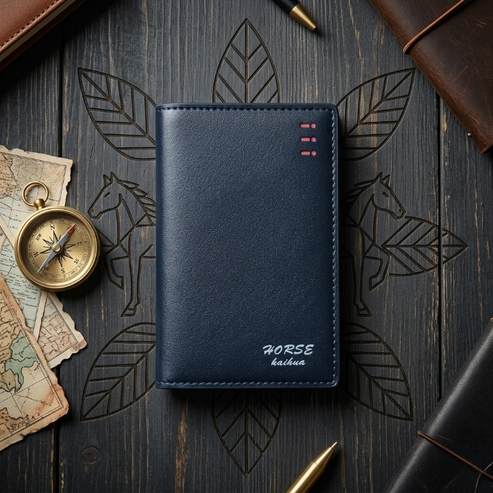 Horse Design Men’s Wallet Premium Leather Slim Bifold Wallet Black | prince_pk.store