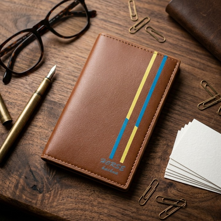 Horse Design Men’s Wallet Premium Leather Slim Bifold Wallet Black | prince_pk.store